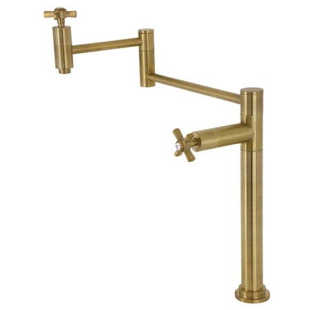 KINGSTON BRASS Deck Mount Pot Filler, Brushed Brass KS8707ZX